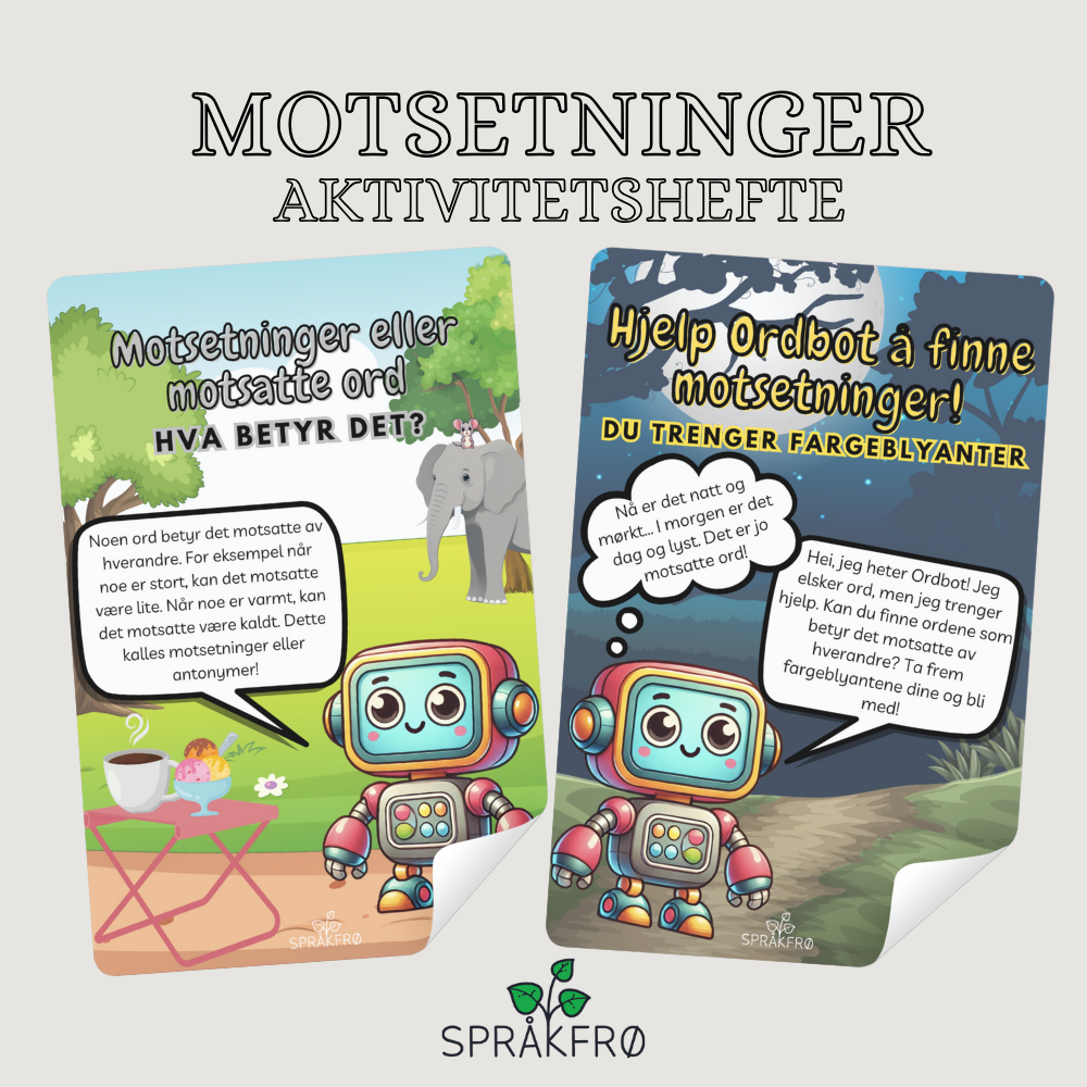 Begrepsopplæring: Aktivitetshefte med motsetninger