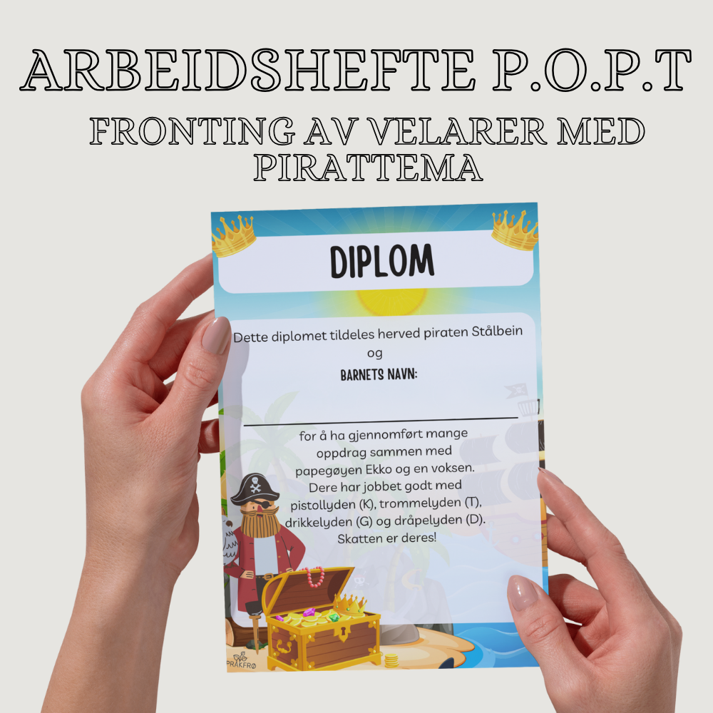 Språklydspill (P.O.P.T): Fronting-arbeidshefte med pirattema (K/T/G/D-lyd)