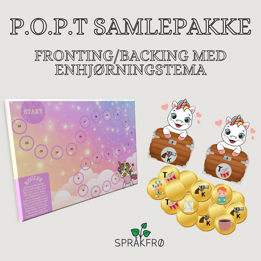 Språklydspill (P.O.P.T): fronting/backing-pakke med enhjørningstema