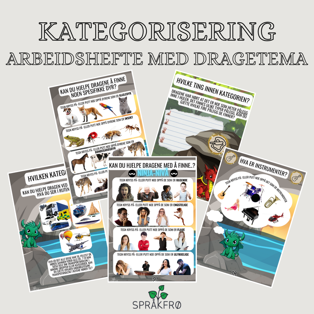 Kategorisering av over- og underbegrep: Hefte med dragetema