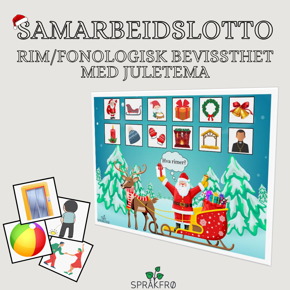 Samarbeidslotto og loop med julerim (fonologisk bevissthet)