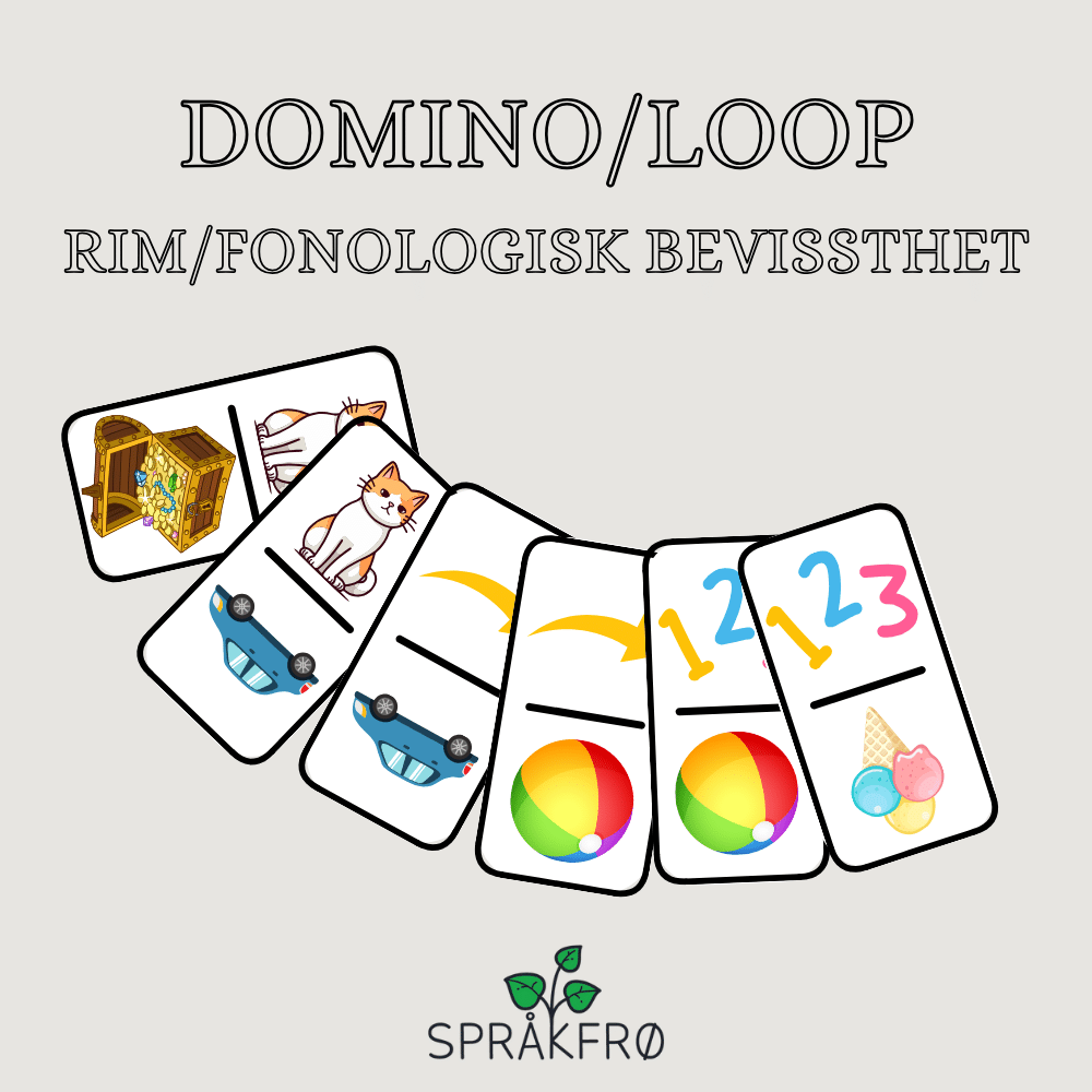 Fonologisk bevissthet: rim mens dere spiller "loop" eller domino