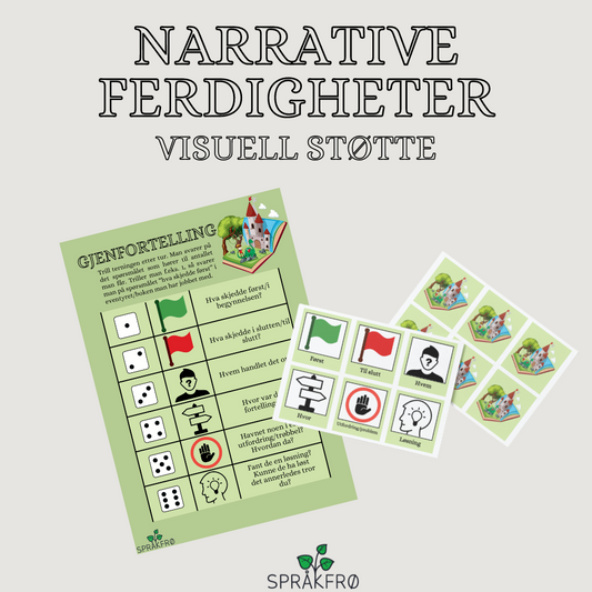 Narrative ferdigheter (visuell støtte): vokabular til narrativ konstruksjon