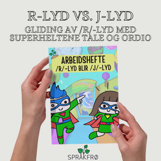 Språklydspill (P.O.P.T): R-lyd vs. J-lyd-arbeidshefte med superhelttema