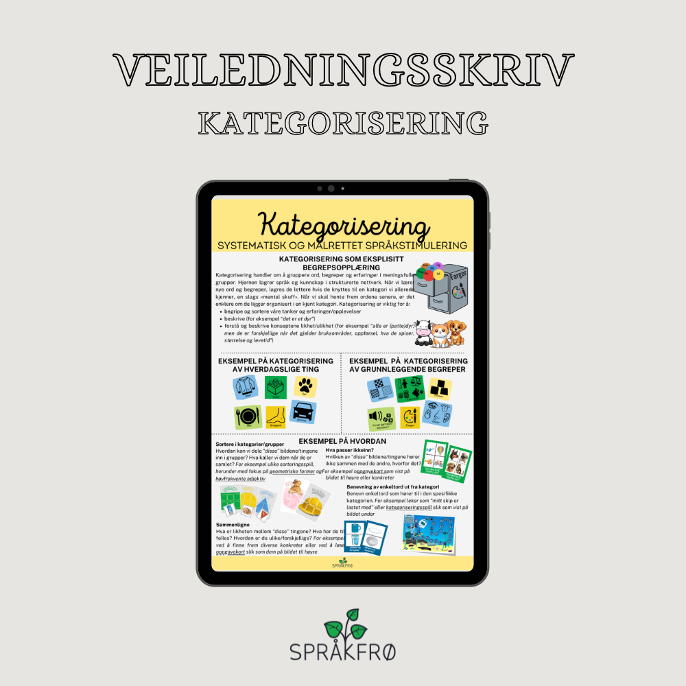Veiledningsskriv: Kategorisering