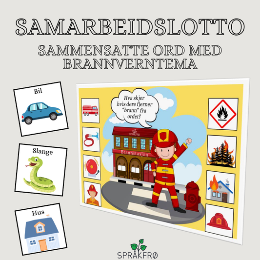Samarbeidslotto/sammensatte ord med brannverntema (morfologisk bevissthet)