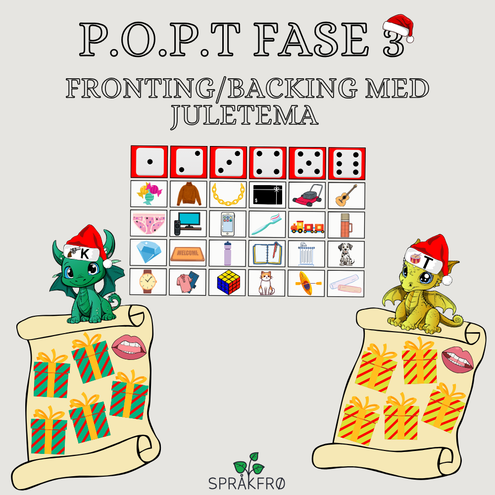 Språklydspill (P.O.P.T/fase 3): fronting/backing med juletema
