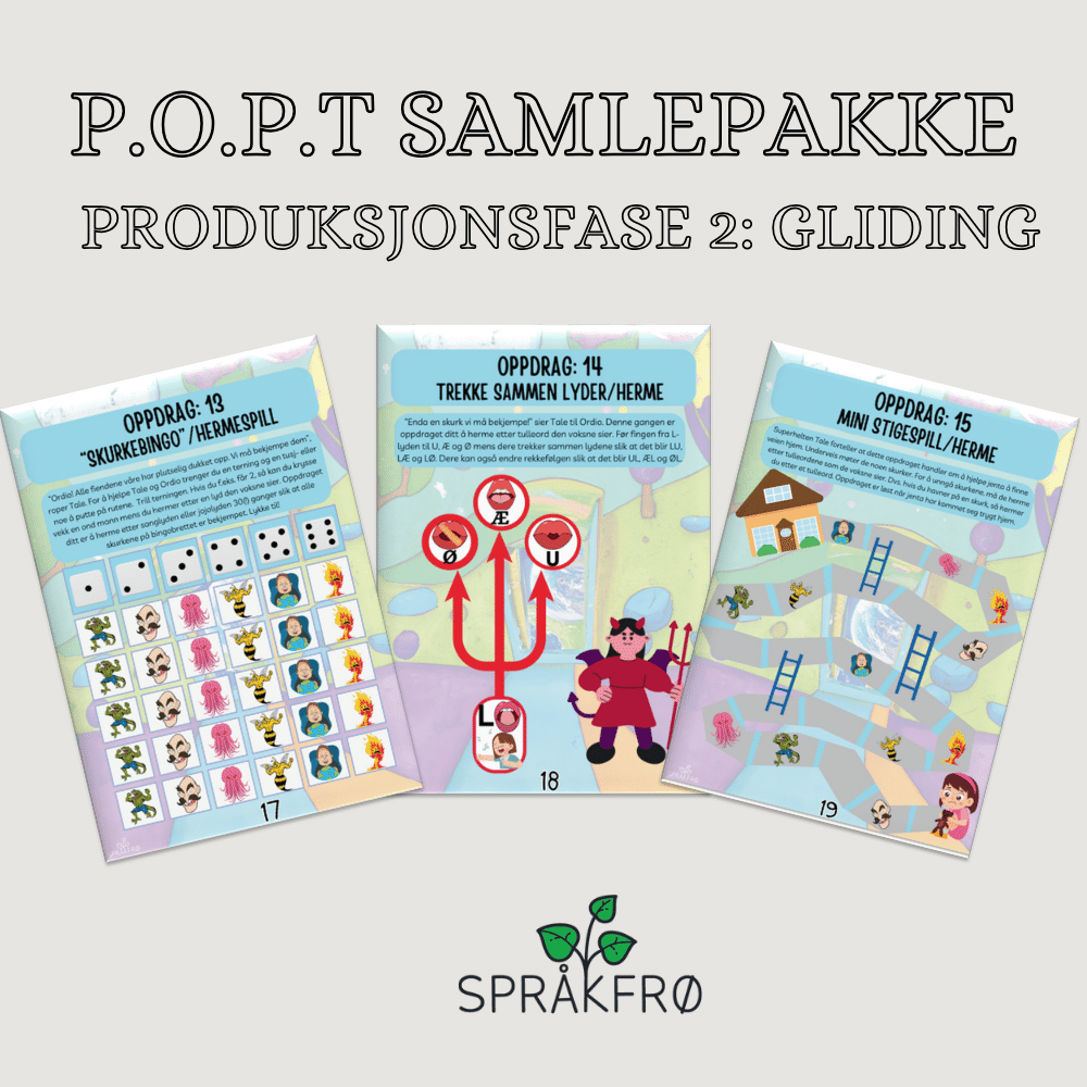 Språklydspill (P.O.P.T): gliding-pakke med superhelttema